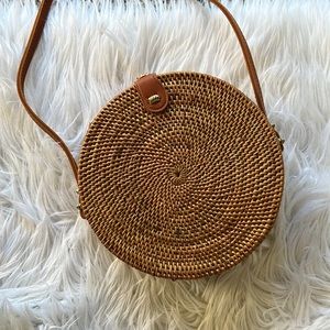 NWOT- Rattan Circle Purse from Bali